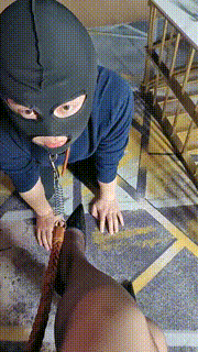 【咩祖】强制舔脏鞋_狗链遛狗_插嘴脚踩喂食_口水