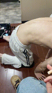 【白兔】运动鞋黑棉袜虐瘦奴JS250312-18