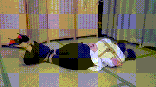 【象人原创】嗷嗷白衬衣后手缚,黑色长裤红色高跟鞋!裤里肉丝捆缚!