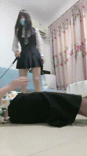 【柒柒】JK装萝莉主帆布鞋全体重踩踏高跟鞋虐乳 bf24477